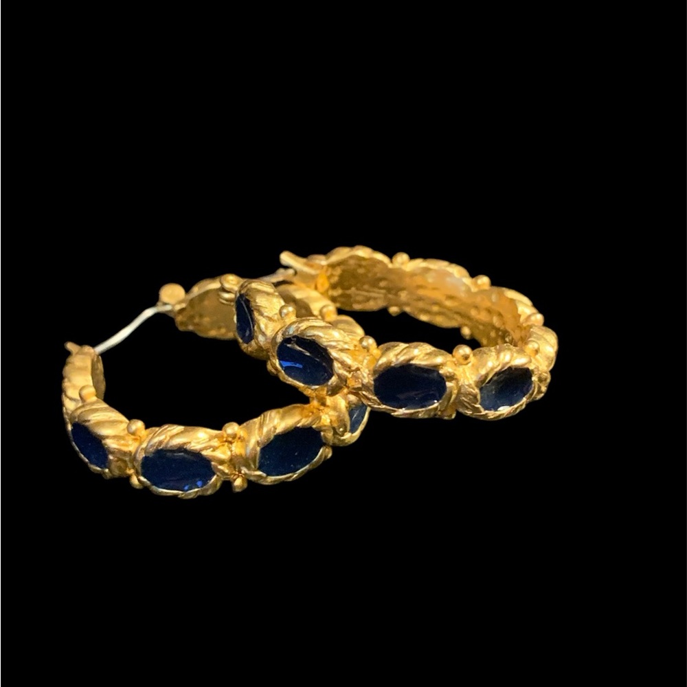 Gold tone pierced hoops